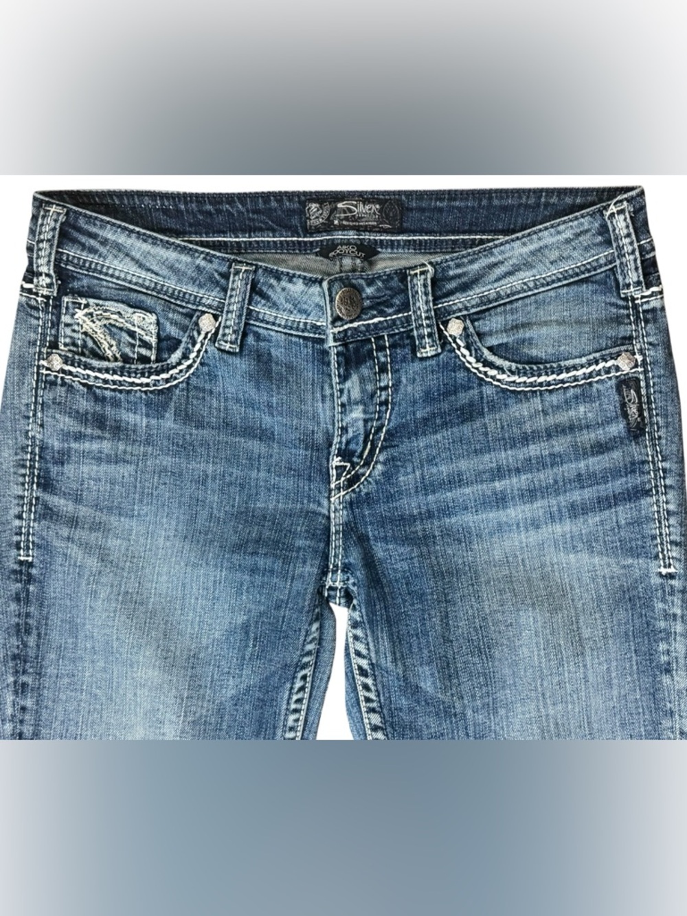 Silver Jeans Co. Women's Blue Aiko Denim Bootcut Jeans, Size 29x31 - Picture 3 of 12
